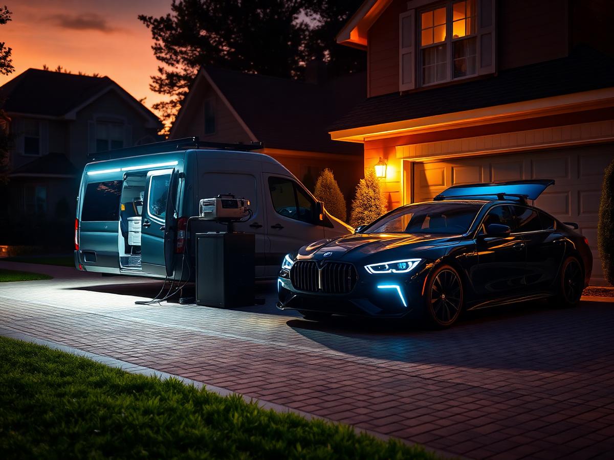First Class Finish mobile detailing setup at a client driveway